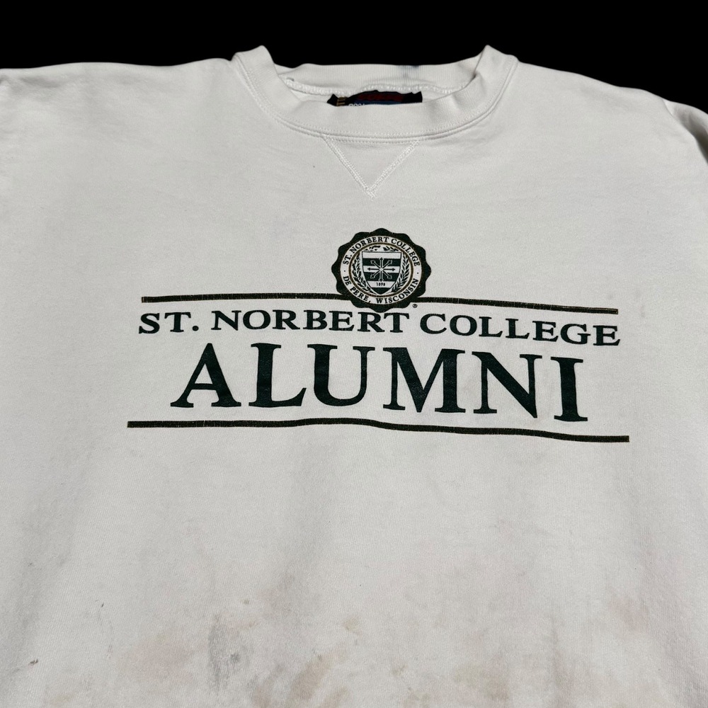 VNTG Soffe Cotton Blend Stained St. Norbert College Alumni Sweatshirt Men's XL - Picture 3 of 14